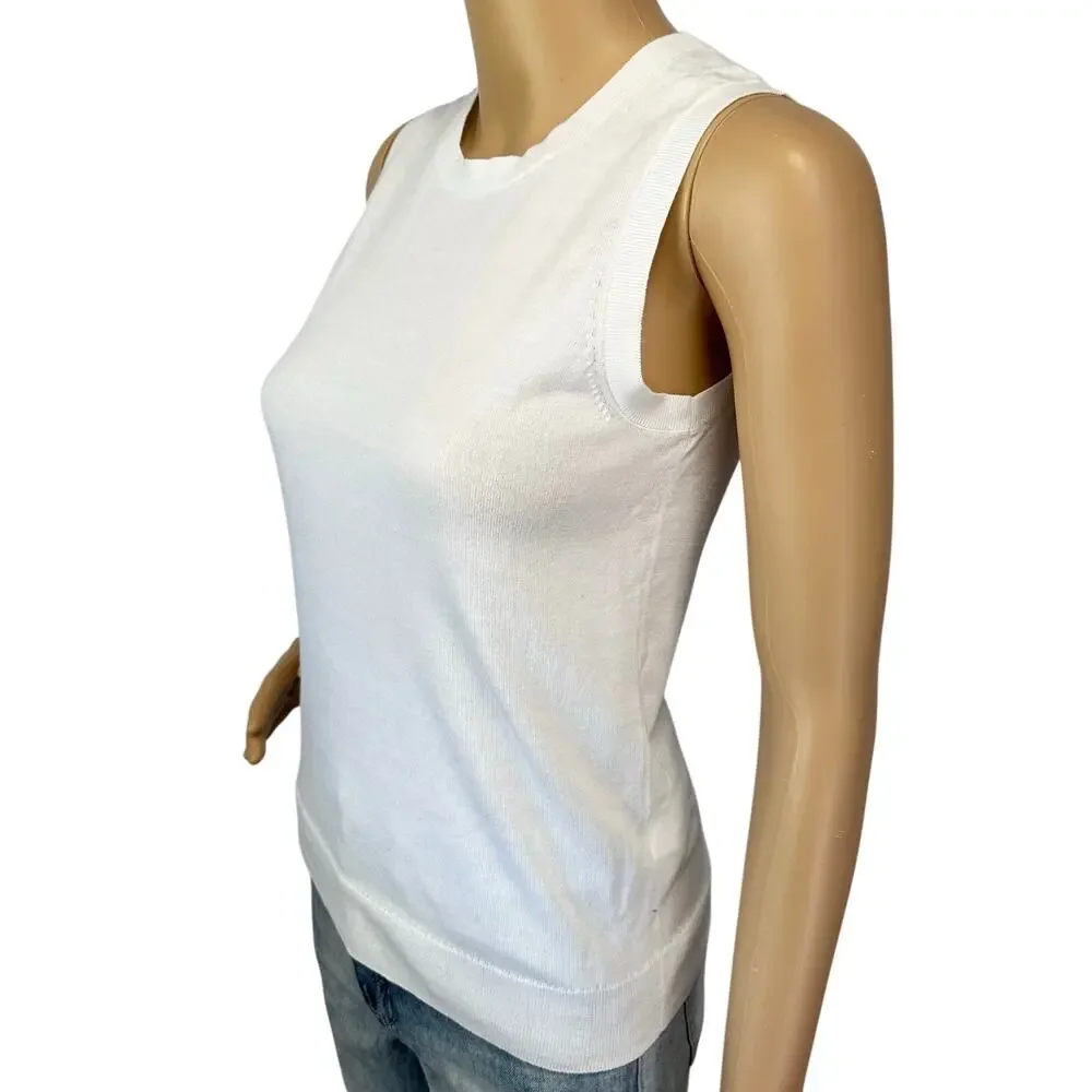 J. Crew Sweater Shell in Classic Cotton White BO375 Size XXS - Picture 6 of 13